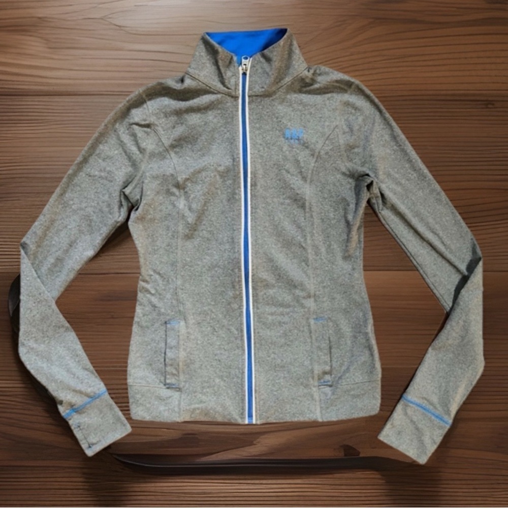 Gray Blue Reflective Thumb Hole Fitted Runners Jac